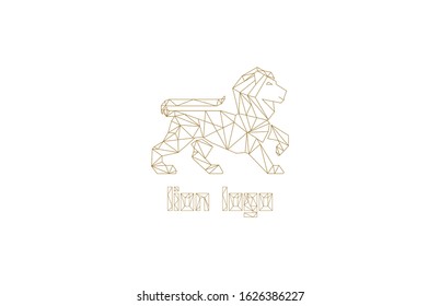 lion triangle lines geometric shape 