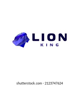Lion Triangle Logo-Vektorgrafik. Blaufarben