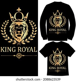 Lion T-shirt Print King of Animals Vector Mascot