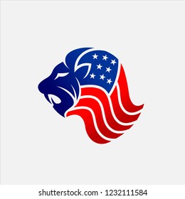 Lion USA Flag	
