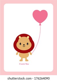 lion valentine greeting card