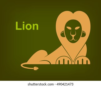 Lion vector abstract, Lion lying
