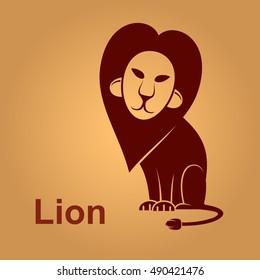 Lion vector abstract, Lion sitting
