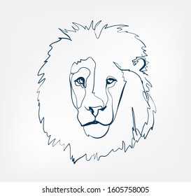 lion vector animal wild one line design