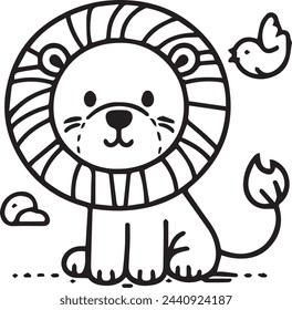 Lion vector art for color book