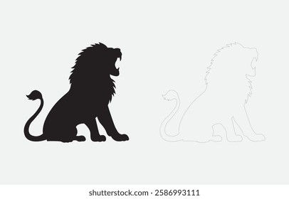 Lion vector art Illustration Isolated on white background
