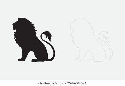 Lion vector art Illustration Isolated on white background
