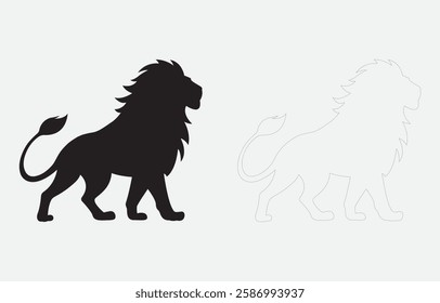 Lion vector art Illustration Isolated on white background
