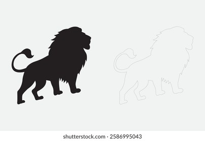 Lion vector art Illustration Isolated on white background
