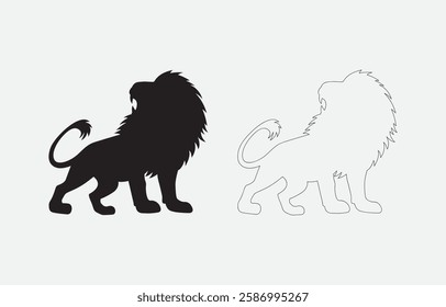 Lion vector art Illustration Isolated on white background
