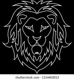 lion vector art on black background
