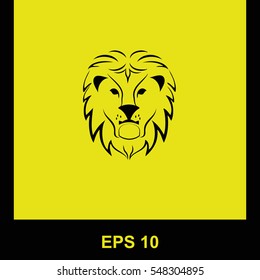 Lion vector black icon. Isolated illustration. Business picture.