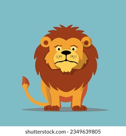 Lion vector clipart on blue background
