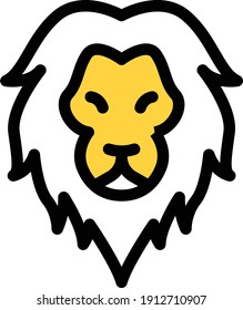 lion vector color line icon