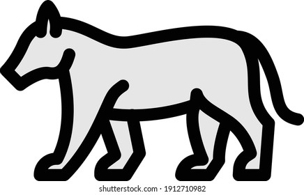 lion vector color line icon