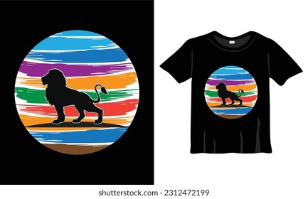 Diseño de camisetas creativas para vectores de león	