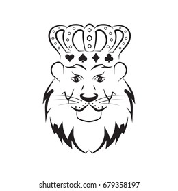 Lion vector with crown