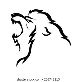 Lion vector design gesture as background.
