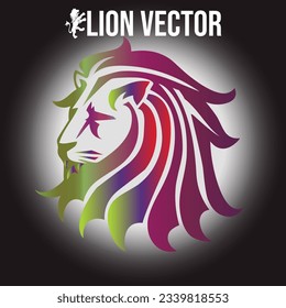 Lion Vector Design with Gradient colour