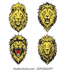  lion vector design on white background