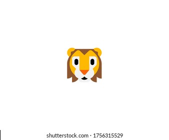 Lion vector flat icon. Isolated lion face emoji illustration 