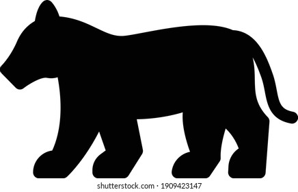 lion vector glyph flat icon