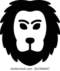 lion vector glyph flat icon