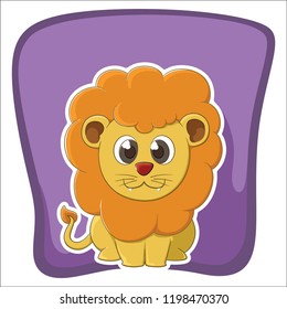 Lion Vector Hand Drawing Cartoon Illustration