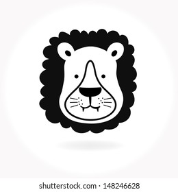 Lion  vector icon and animal illustration