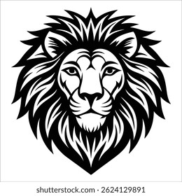 Ícono del Vector del león con la cara tranquila y potente