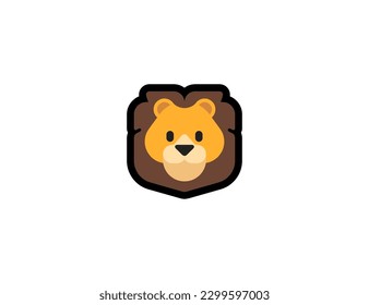 Lion vector icon. Lion Emoji illustration. Isolated Lion face vector emoticon