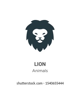 Lion vector icon on white background. Flat vector lion icon symbol sign from modern animals collection for mobile concept and web apps design.