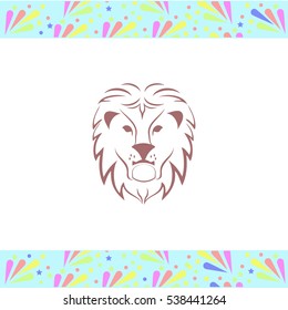 Lion vector icon on white background. Isolated illustration. Business picture.