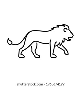 Lion vector icon. Wild animal, African savannah fauna.