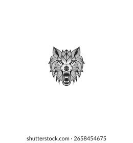Logotipo del diseño de la ilusión del Vector del león
