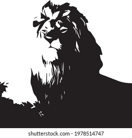 Lion vector illustration black eps