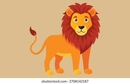 Ilustração do vetor do leão, ilustração do vetor do animal bonito, vetor da ilustração do leão, ilustração do desenho animado do leão bonito