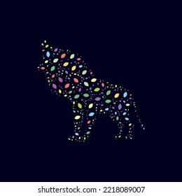 Lion vector illustration design pattern