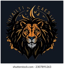 lion vector illustration image with dark background