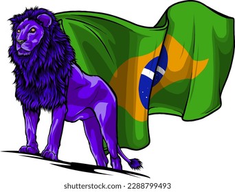 Lion Vector illustration isolated on the white background. wild animal vector.