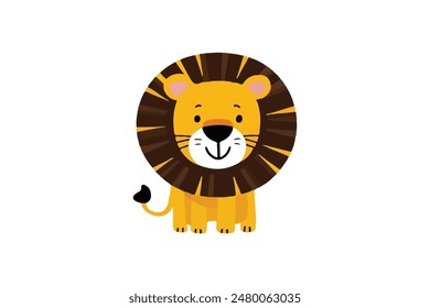Ilustración vectorial de león aislado sobre un fondo blanco