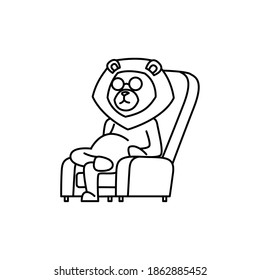 Lion vector illustration in outlie style isolated on white background