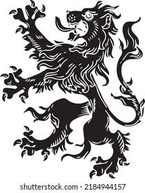 Lion Vector Illustration. Vector Resizable Lion, Family Crest Object, Lion Illustration Ideal For Skin And Logo.