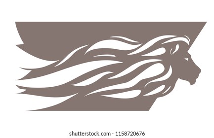 Lion vector illustration. Lion silhouette.