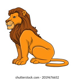lion vector illustration,isolated on white background,top view