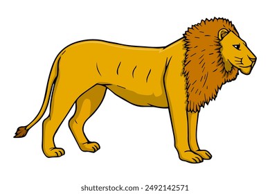 lion vector illustration,isolated on white background,top view