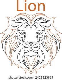 Una imagen vectorial de león mostrando la presencia regular del rey de la jungla.