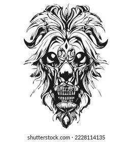 lion vector images hand drawn clip art black and white

