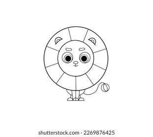 Lion vector isolated outline icon. Lion animal vector icon. Lion icon 