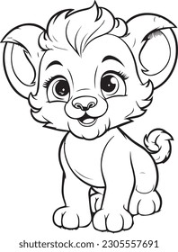 león: estilo de dibujo de línea vectorial para páginas de color